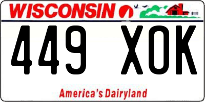 WI license plate 449XOK