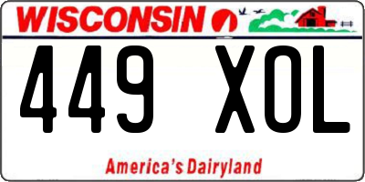 WI license plate 449XOL