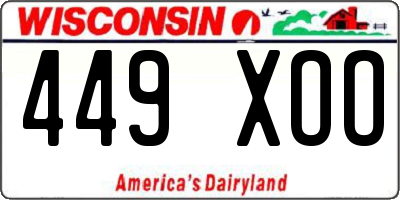 WI license plate 449XOO