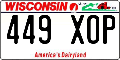 WI license plate 449XOP