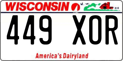 WI license plate 449XOR
