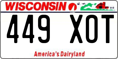 WI license plate 449XOT