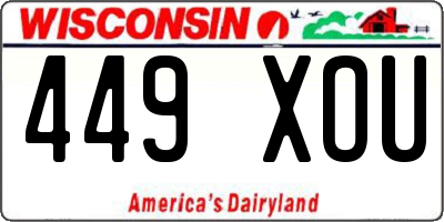 WI license plate 449XOU