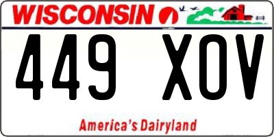WI license plate 449XOV