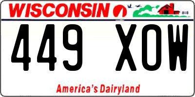 WI license plate 449XOW