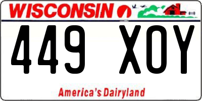 WI license plate 449XOY