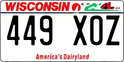 WI license plate 449XOZ