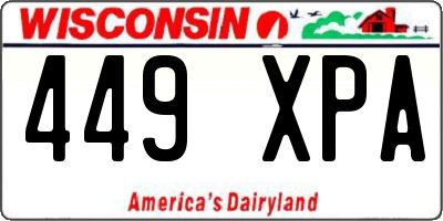 WI license plate 449XPA