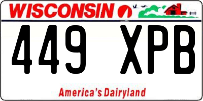WI license plate 449XPB