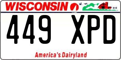 WI license plate 449XPD
