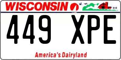 WI license plate 449XPE