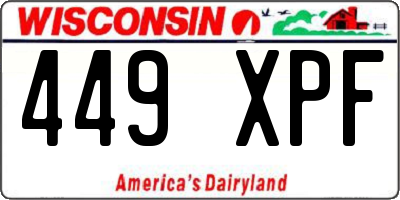 WI license plate 449XPF
