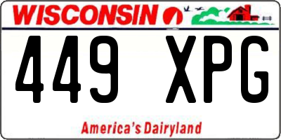 WI license plate 449XPG