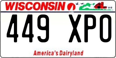 WI license plate 449XPO