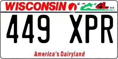 WI license plate 449XPR