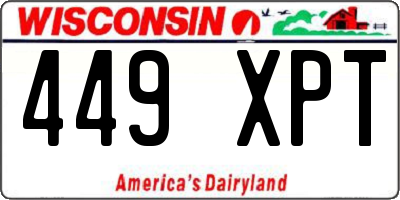 WI license plate 449XPT