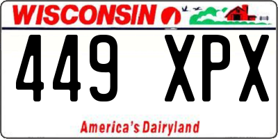 WI license plate 449XPX