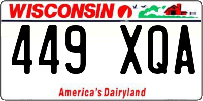 WI license plate 449XQA