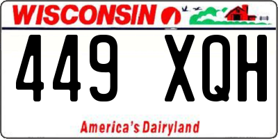 WI license plate 449XQH