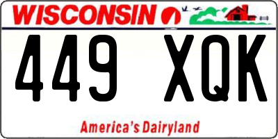 WI license plate 449XQK