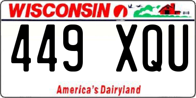 WI license plate 449XQU