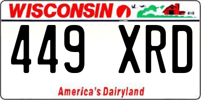 WI license plate 449XRD