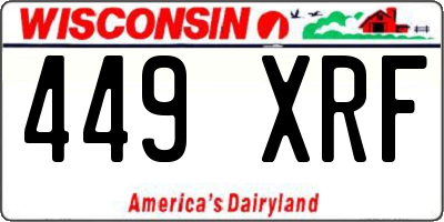 WI license plate 449XRF