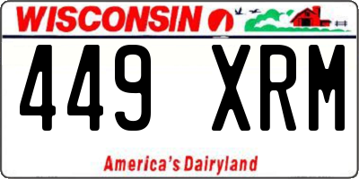 WI license plate 449XRM