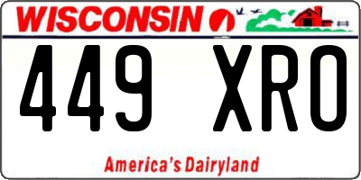 WI license plate 449XRO