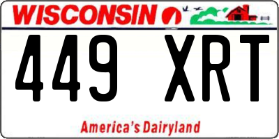 WI license plate 449XRT