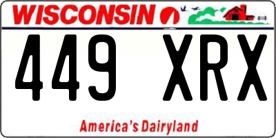 WI license plate 449XRX