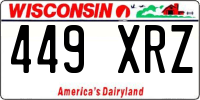 WI license plate 449XRZ