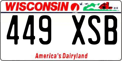 WI license plate 449XSB