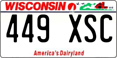 WI license plate 449XSC