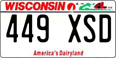 WI license plate 449XSD