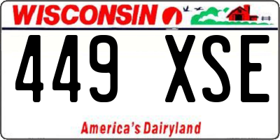 WI license plate 449XSE