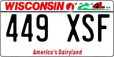 WI license plate 449XSF