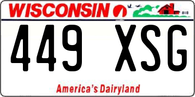 WI license plate 449XSG