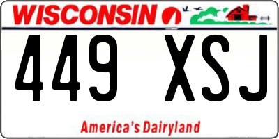 WI license plate 449XSJ