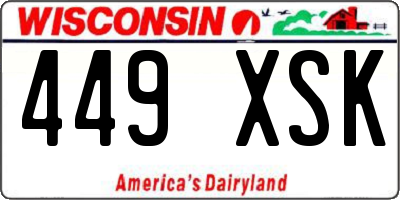 WI license plate 449XSK