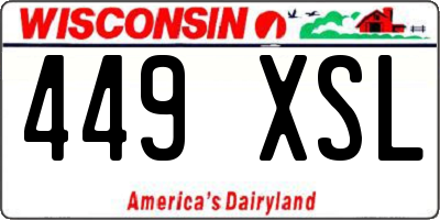 WI license plate 449XSL