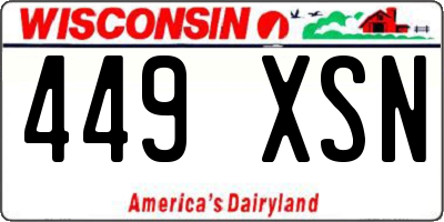 WI license plate 449XSN