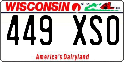 WI license plate 449XSO