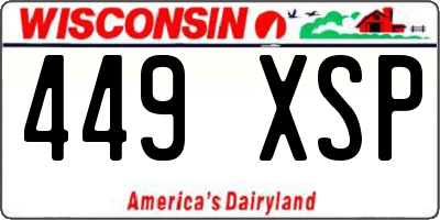 WI license plate 449XSP