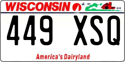 WI license plate 449XSQ