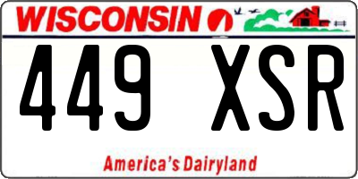 WI license plate 449XSR