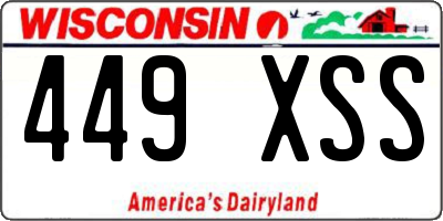 WI license plate 449XSS