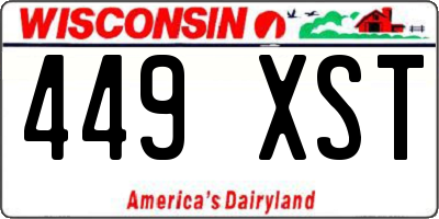 WI license plate 449XST