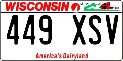WI license plate 449XSV