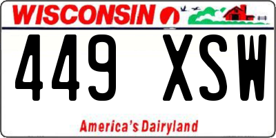 WI license plate 449XSW
